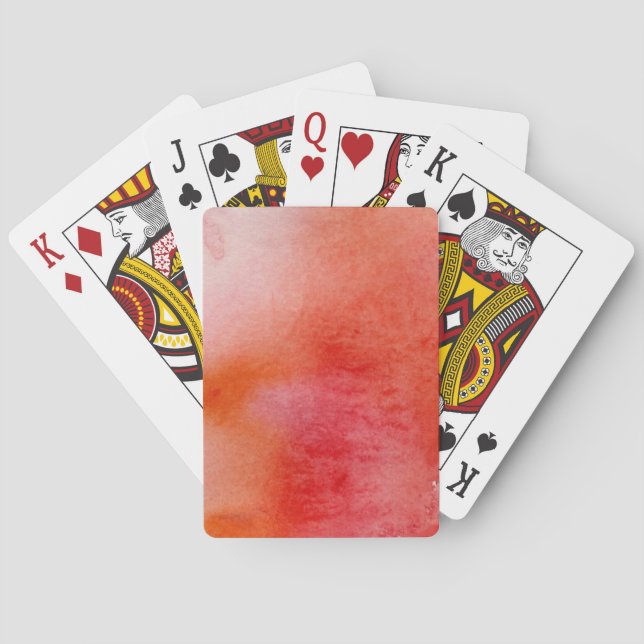 Red spot, watercolor abstract hand painted playing cards (Back)