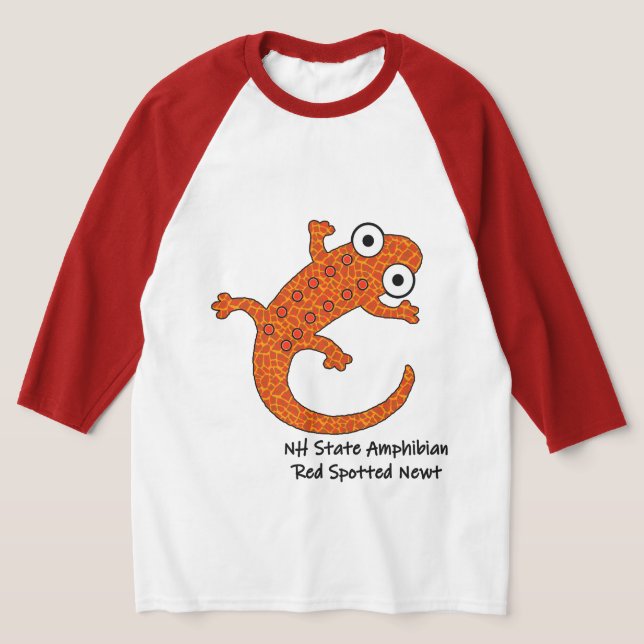Red Spotted Newt - New Hampshire State Amphibian T-Shirt (Laydown)
