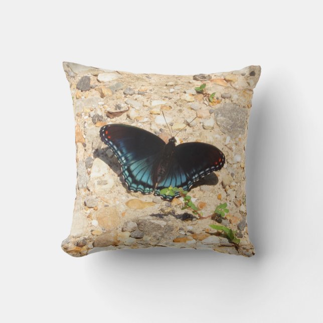 Red-Spotted Purple Butterfly Throw Pillow (Front)