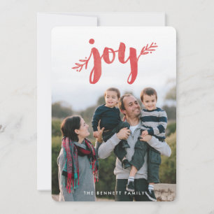 Red Sprigs of Joy Christmas Holiday Photo Card