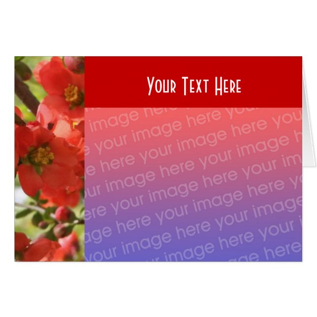 Red Spring Blossoms Floral Photo Card (Front Horizontal)
