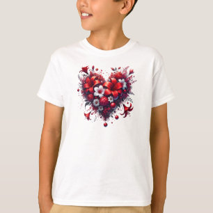 Red Spring Flowers Heart-53476 T-Shirt