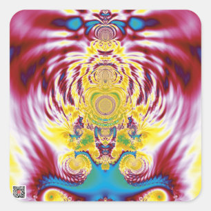 Red Spring Square Sticker