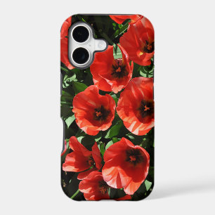 Red spring tulips
