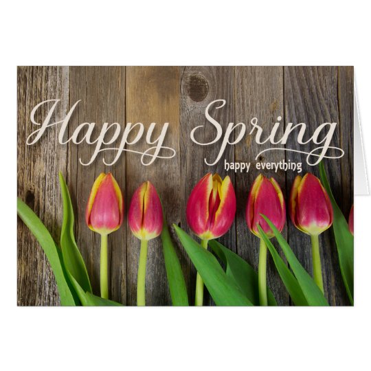 red spring tulips card