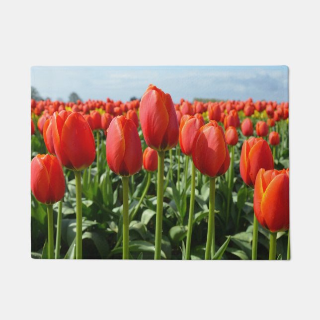 Red spring tulips doormat (Front)