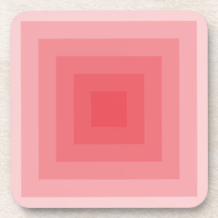 Red Square Geometric Coaster