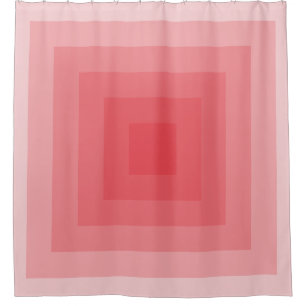 Red Square Geometric Shower Curtain