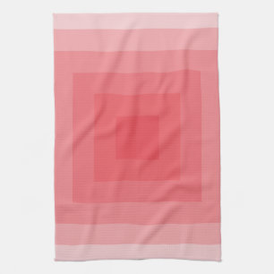 Red Square Geometric Tea Towel