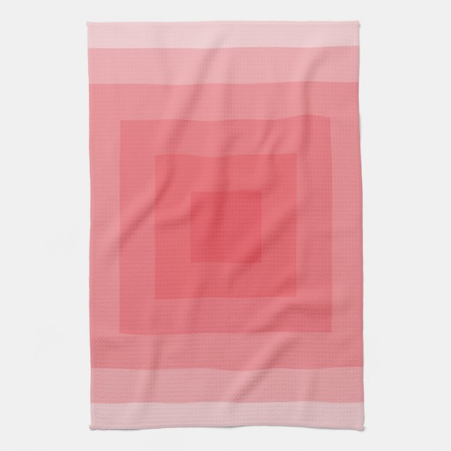Red Square Geometric Tea Towel (Vertical)
