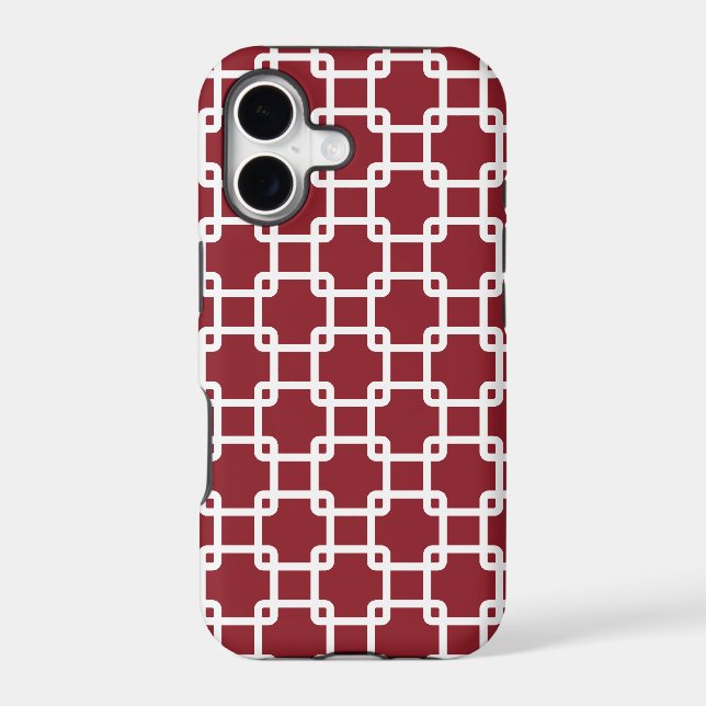 Red Square Link Pattern iPhone 5 Case (Back)