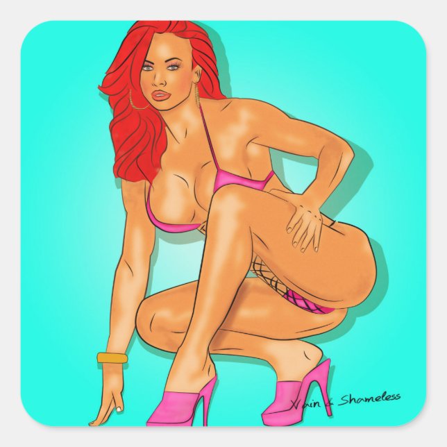 Red Square Sticker (Front)