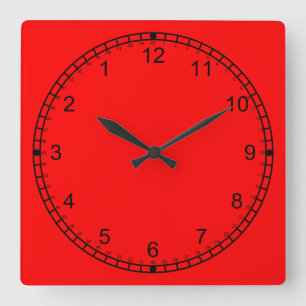Red Square Wall Clock