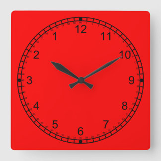 Red Square Wall Clock