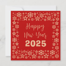 Red Square wish card with a lot of golden stars