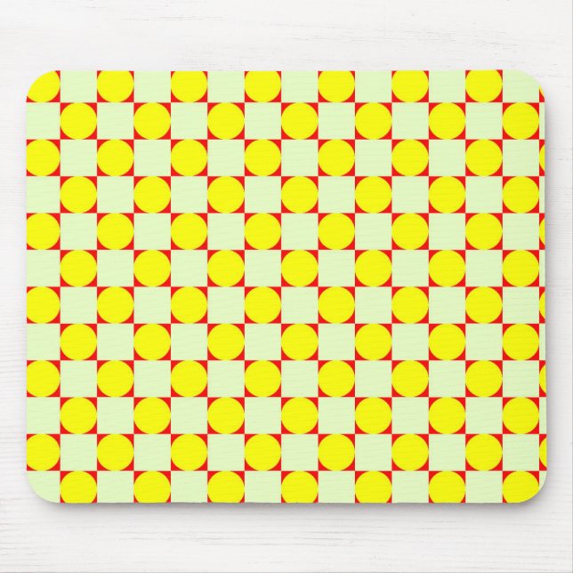 Red Square Yellow Circles Mouse Pad (Front)