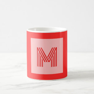 Red Squares Geometric Pattern Coffee Mug