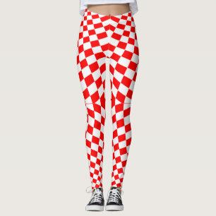 Red squares leggings