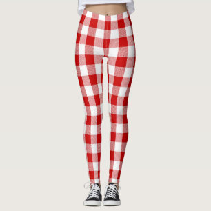 Red Squares Leggings