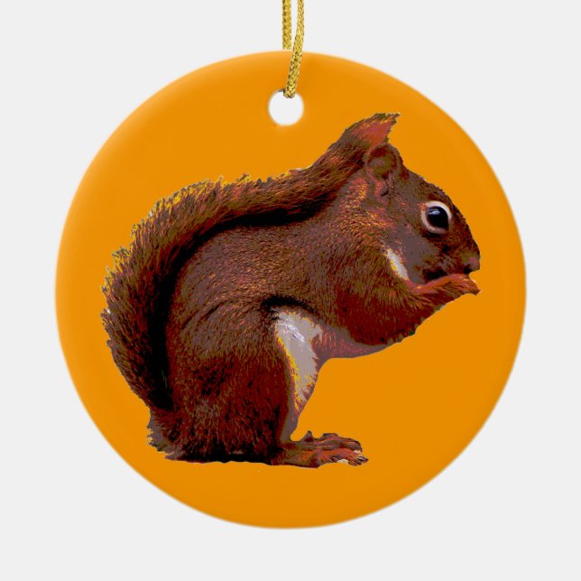 Red Squirrel Christmas Ornament (Front)