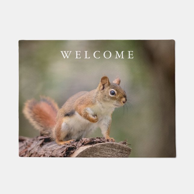 Red Squirrel Doormat (Front)