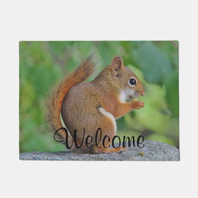 Red squirrel doormat (Front)