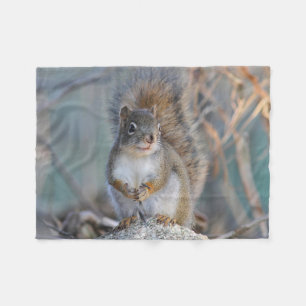 Red Squirrel Fleece Blanket