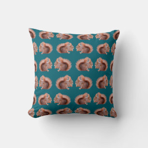Red Squirrel Frenzy Pillow