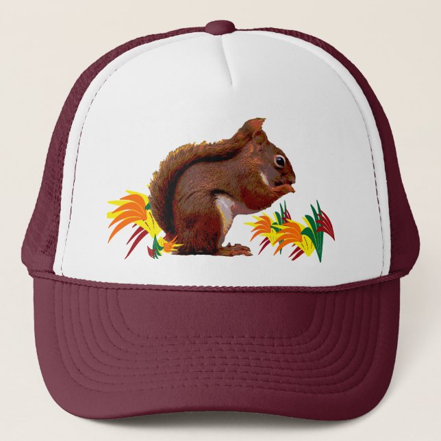 Red Squirrel in Autumn Trucker Hat (Front)