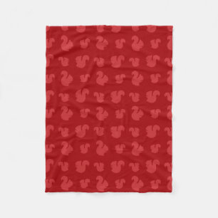 Red squirrel pattern fleece blanket