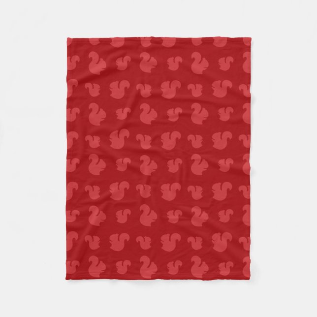 Red squirrel pattern fleece blanket (Front)