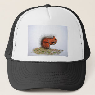 Red Squirrel pine cone Trucker Hat