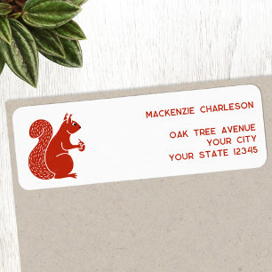 Red Squirrel Return Address Label