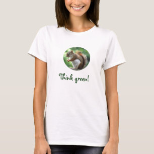 Red Squirrel Think Green T-Shirt