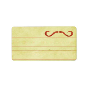 Red STACHE-onery Address Labels