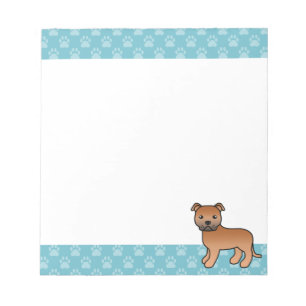 Red Staffordshire Bull Terrier Dog Illustration Notepad