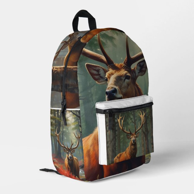 Red Stag Printed Backpack (Back Corner Left)