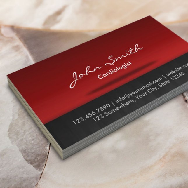 Red Stage Cardiologist Business Card (Creator Uploaded)
