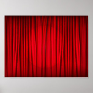 Red Stage Curtain Pattern Poster