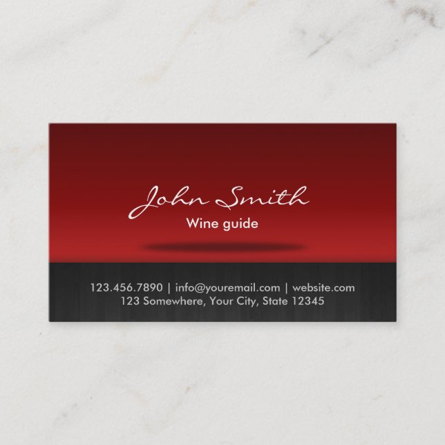 Red Stage Wine Tasting Business Card (Front)
