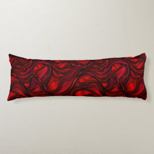 Red Stained Glass Abstract Body Cushion