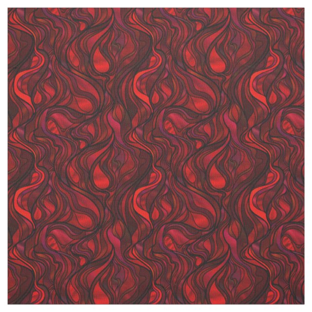 Red Stained Glass Abstract Fabric (Swatch)