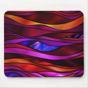 Red Stained Glass Abstract Mouse Pad