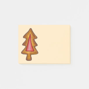 Red Stained Glass Christmas Tree Cookie Holiday Post-it Notes