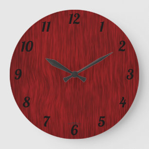 Red Stained Woodgrain Look Clock