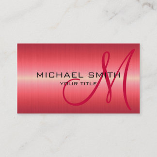 Red Stainless Steel Metal Business Card
