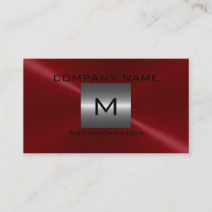 Red Stainless Steel Metal Business Card