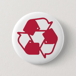 Red Stamped recycle logo 6 Cm Round Badge