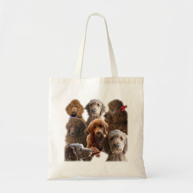 Red Standard Poodle Collage Tote Bag (Front)