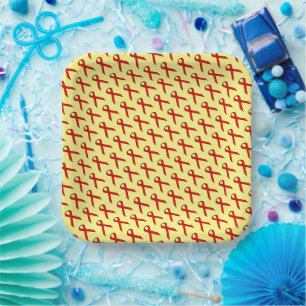 Red Standard Ribbon by Kenneth Yoncich Paper Plate